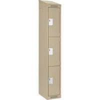 Clean Line Lockers, 3 -tier, 12" x 18" x 78", Steel, Beige, Rivet (Assembled) Les Fournitures Industrielles Méga