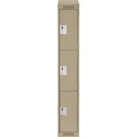 Clean Line Lockers, 3 -tier, 12" x 18" x 78", Steel, Beige, Rivet (Assembled) Les Fournitures Industrielles Méga