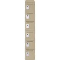 Clean Line Lockerette, 6 -tier, 12" x 18" x 78", Steel, Beige, Rivet (Assembled) Les Fournitures Industrielles Méga