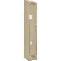 Clean Line Lockers, 2 -tier, 12" x 18" x 82", Steel, Beige, Rivet (Assembled) Les Fournitures Industrielles Méga