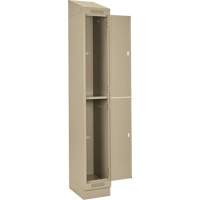 Clean Line Lockers, 2 -tier, Bank of 4, 48" x 18" x 82", Steel, Beige, Rivet (Assembled) Les Fournitures Industrielles Méga