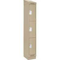 Casiers Clean Line, 3 niveaux, 12" x 18" x 82", Acier, Beige, Rivet (assembl&eacute;) Les Fournitures Industrielles Méga