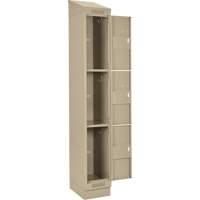 Clean Line Lockers, 3 -tier, Bank of 4, 48" x 18" x 82", Steel, Beige, Rivet (Assembled) Les Fournitures Industrielles Méga