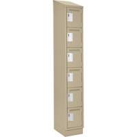 Clean Line Lockerette , 6 -tier, 12" x 18" x 82", Steel, Beige, Rivet (Assembled) Les Fournitures Industrielles Méga