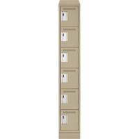 Clean Line Lockerette , 6 -tier, 12" x 18" x 82", Steel, Beige, Rivet (Assembled) Les Fournitures Industrielles Méga