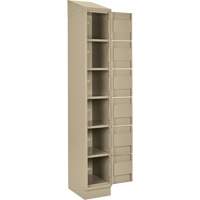 Clean Line Lockerette , 6 -tier, Bank of 4, 48" x 18" x 82", Steel, Beige, Rivet (Assembled) Les Fournitures Industrielles Méga
