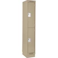 Casiers Clean Line, 2 niveaux, 12" x 18" x 76", Acier, Beige, Rivet (assembl&eacute;) Les Fournitures Industrielles Méga