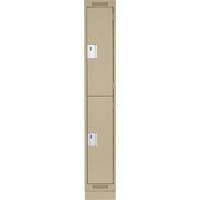 Casiers Clean Line, 2 niveaux, 12" x 18" x 76", Acier, Beige, Rivet (assembl&eacute;) Les Fournitures Industrielles Méga
