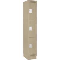 Casiers Clean Line, 3 niveaux, 12" x 18" x 76", Acier, Beige, Rivet (assembl&eacute;) Les Fournitures Industrielles Méga