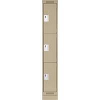 Casiers Clean Line, 3 niveaux, 12" x 18" x 76", Acier, Beige, Rivet (assembl&eacute;) Les Fournitures Industrielles Méga
