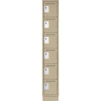 Clean Line Lockerette, 6 -tier, 12" x 18" x 76", Steel, Beige, Rivet (Assembled) Les Fournitures Industrielles Méga