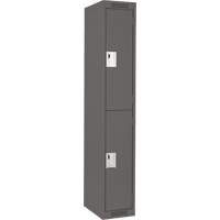Clean Line Lockers, 2 -tier, 12" x 18" x 72", Steel, Charcoal, Rivet (Assembled) Les Fournitures Industrielles Méga