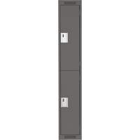 Clean Line Lockers, 2 -tier, 12" x 18" x 72", Steel, Charcoal, Rivet (Assembled) Les Fournitures Industrielles Méga