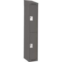 Clean Line Lockers, 2 -tier, 12" x 18" x 78", Steel, Charcoal, Rivet (Assembled) Les Fournitures Industrielles Méga