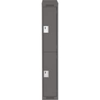 Clean Line Lockers, 2 -tier, 12" x 18" x 78", Steel, Charcoal, Rivet (Assembled) Les Fournitures Industrielles Méga
