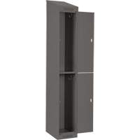 Clean Line Lockers, 2 -tier, Bank of 4, 48" x 18" x 78", Steel, Charcoal, Rivet (Assembled) Les Fournitures Industrielles Méga