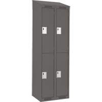 Clean Line Lockers, 2 -tier, Bank of 2, 24" x 18" x 78", Steel, Charcoal, Rivet (Assembled) Les Fournitures Industrielles Méga