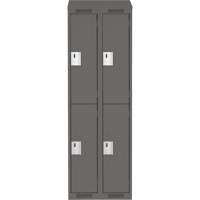 Clean Line Lockers, 2 -tier, Bank of 2, 24" x 18" x 78", Steel, Charcoal, Rivet (Assembled) Les Fournitures Industrielles Méga