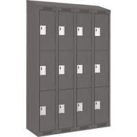 Casiers Clean Line, 3 niveaux, Bloc de 4, 48" x 18" x 78", Acier, Charbon, Rivet (assembl&eacute;) Les Fournitures Industrielles Méga