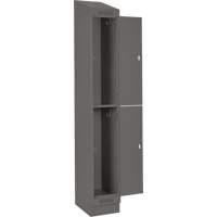 Clean Line Lockers, 2 -tier, Bank of 4, 48" x 18" x 82", Steel, Charcoal, Rivet (Assembled) Les Fournitures Industrielles Méga