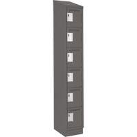 Clean Line Lockerette, 6 -tier, 12" x 18" x 82", Steel, Charcoal, Rivet (Assembled) Les Fournitures Industrielles Méga