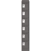 Clean Line Lockerette, 6 -tier, 12" x 18" x 82", Steel, Charcoal, Rivet (Assembled) Les Fournitures Industrielles Méga