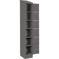 Clean Line Lockerette, 6 -tier, Bank of 4, 48" x 18" x 82", Steel, Charcoal, Rivet (Assembled) Les Fournitures Industrielles Méga