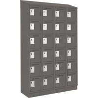 Clean Line Lockerette, 6 -tier, Bank of 4, 48" x 18" x 82", Steel, Charcoal, Rivet (Assembled) Les Fournitures Industrielles Méga