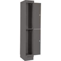 Clean Line Lockers, 2 -tier, Bank of 4, 48" x 18" x 76", Steel, Charcoal, Rivet (Assembled) Les Fournitures Industrielles Méga