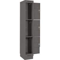 Clean Line Lockers, 3 -tier, Bank of 4, 48" x 18" x 76", Steel, Charcoal, Rivet (Assembled) Les Fournitures Industrielles Méga