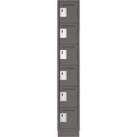 Clean Line Lockerette, 6 -tier, 12" x 18" x 76", Steel, Charcoal, Rivet (Assembled) Les Fournitures Industrielles Méga