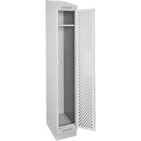Clean Line Lockers, 12" x 18" x 82", Steel, Grey, Rivet (Assembled), Perforated Les Fournitures Industrielles Méga