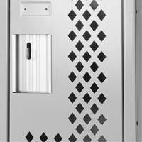 Clean Line Lockers, 2 -tier, 12" x 12" x 72", Steel, Grey, Rivet (Assembled), Perforated Les Fournitures Industrielles Méga
