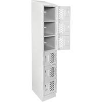 Clean-Line Perforated Lockerette, 6 -tier, 12" x 72" x 12", Steel Les Fournitures Industrielles Méga