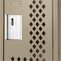 Clean Line Lockers, 2 -tier, 12" x 12" x 82", Steel, Beige, Rivet (Assembled), Perforated Les Fournitures Industrielles Méga