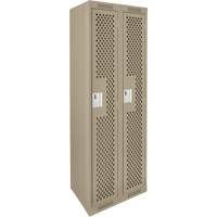 Clean Line Lockers, Bank of 2, 24" x 12" x 72", Steel, Beige, Rivet (Assembled), Perforated Les Fournitures Industrielles Méga