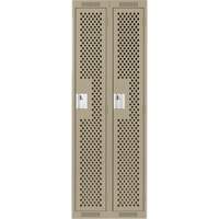Clean Line Lockers, Bank of 2, 24" x 12" x 72", Steel, Beige, Rivet (Assembled), Perforated Les Fournitures Industrielles Méga