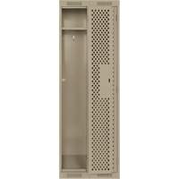 Clean Line Lockers, Bank of 2, 24" x 12" x 72", Steel, Beige, Rivet (Assembled), Perforated Les Fournitures Industrielles Méga