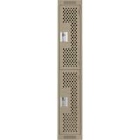 Casiers Clean Line, 2 niveaux, 12" x 15" x 72", Acier, Beige, Rivet (assembl&eacute;), Perfor&eacute; Les Fournitures Industrielles Méga