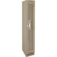 Clean Line Lockers, 12" x 18" x 76", Steel, Beige, Rivet (Assembled), Perforated Les Fournitures Industrielles Méga