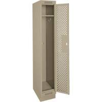 Clean Line Lockers, 12" x 18" x 76", Steel, Beige, Rivet (Assembled), Perforated Les Fournitures Industrielles Méga