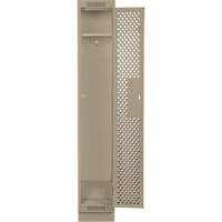 Clean Line Lockers, 12" x 18" x 76", Steel, Beige, Rivet (Assembled), Perforated Les Fournitures Industrielles Méga
