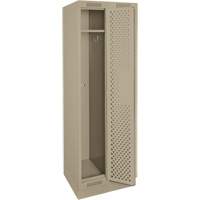 Clean Line Lockers, Bank of 2, 24" x 18" x 76", Steel, Beige, Rivet (Assembled), Perforated Les Fournitures Industrielles Méga