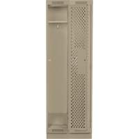 Clean Line Lockers, Bank of 2, 24" x 18" x 76", Steel, Beige, Rivet (Assembled), Perforated Les Fournitures Industrielles Méga