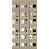 Petit casier perfor&eacute; Clean-Line, 6 niveaux, Bloc de 3, 12" x 72" x 12", Acier Les Fournitures Industrielles Méga