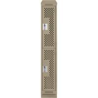 Clean Line Lockers, 2 -tier, 12" x 12" x 82", Steel, Beige, Rivet (Assembled), Perforated Les Fournitures Industrielles Méga