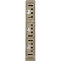 Clean Line Lockers, 3 -tier, 12" x 15" x 82", Steel, Beige, Rivet (Assembled), Perforated Les Fournitures Industrielles Méga