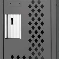 Clean Line Lockers, 2 -tier, 12" x 12" x 82", Steel, Charcoal, Rivet (Assembled), Perforated Les Fournitures Industrielles Méga