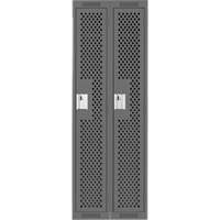 Clean Line Lockers, Bank of 2, 24" x 12" x 72", Steel, Charcoal, Rivet (Assembled), Perforated Les Fournitures Industrielles Méga