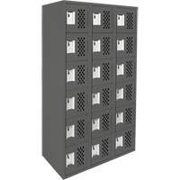 Assembled Lockerettes Clean Line Perforated Economy Lockers, 6 -tier, Bank of 3, 18" x 72" x 12", Steel Les Fournitures Industrielles Méga